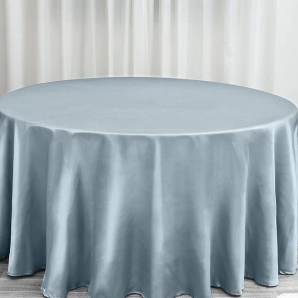 90 x 132 Inch Crushed Velvet Tablecloth Dusty Blue Dusty Blue Tablecloths